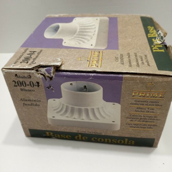 Pier Base White 200-04 Prime Cast Aluminum - Picture 2 of 3